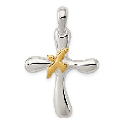 Sterling Silver Dove Cross Pendant