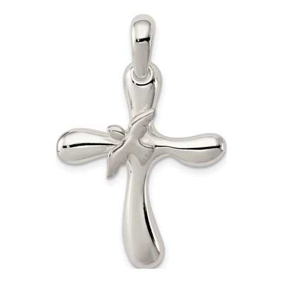 Sterling Silver Dove Cross Pendant