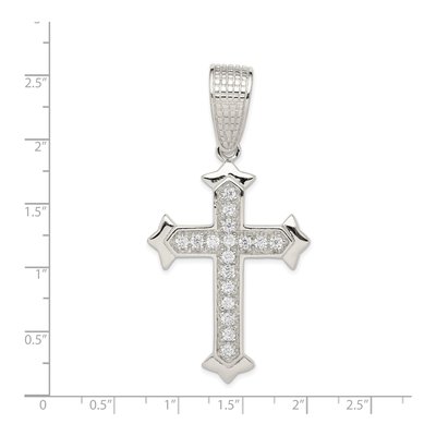 Sterling Silver CZ Cross Pendant – view 4