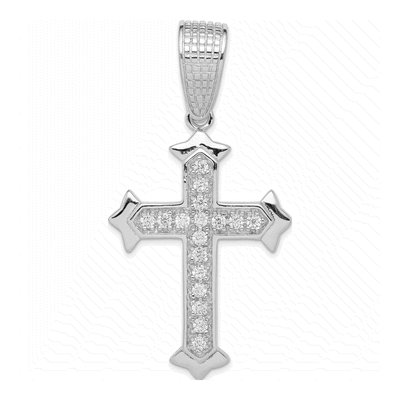 Sterling Silver CZ Cross Pendant