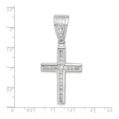 Sterling Silver CZ Cross Pendant – view 4