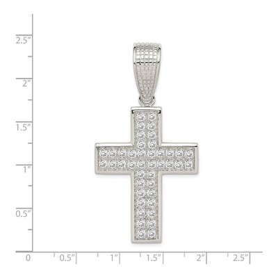 Sterling Silver CZ Cross Pendant – view 4