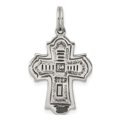 Sterling Silver Antiqued Cross Pendant – view 5