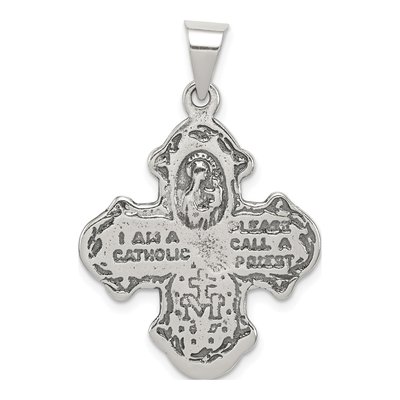 Sterling Silver Antiqued 4-Way Medal Pendant – view 5