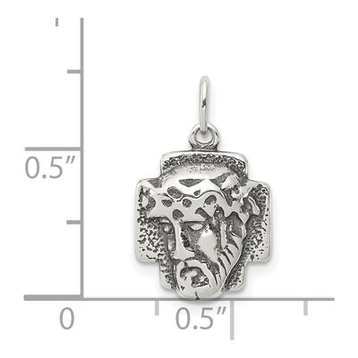Sterling Silver Antiqued Ecce Homo Medal Pendant – view 4