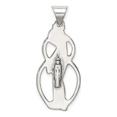 Sterling Silver Antiqued Blessed Mary Charm – view 5