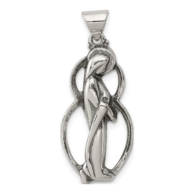 Sterling Silver Antiqued Blessed Mary Charm