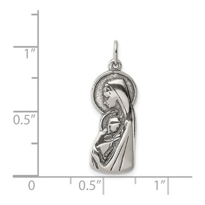Sterling Silver Antiqued Blessed Mary Charm – view 4