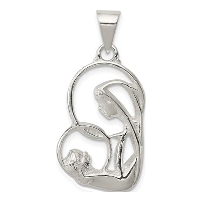 Sterling Silver Blessed Mary Child Jesus Charm