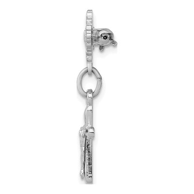 Sterling Silver Platinum-Plated Crucifix Pin Brooch – view 3