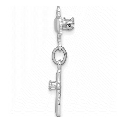 Sterling Silver CZ Cross Dangle Pin Brooch – view 3