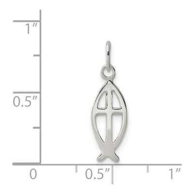Sterling Silver Ichthus Fish Cross Charm – view 4