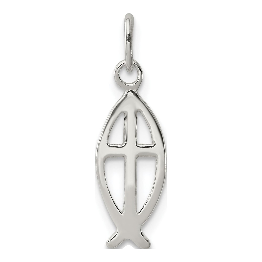 Sterling Silver Ichthus Fish Cross Charm