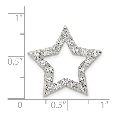 Sterling Silver CZ Star Slide Pendant – view 4