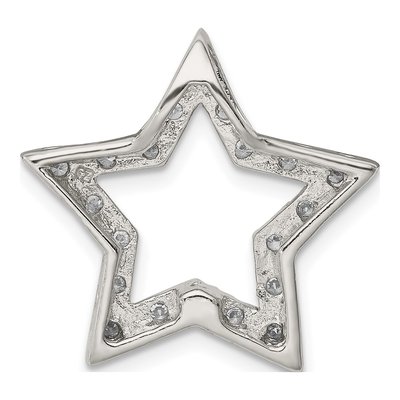 Sterling Silver CZ Star Slide Pendant – view 5
