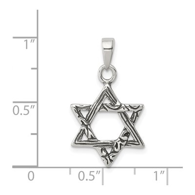 Sterling Silver Antiqued Star of David Charm – view 4