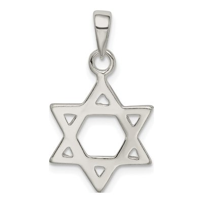 Sterling Silver Textured Star of David Pendant – view 4