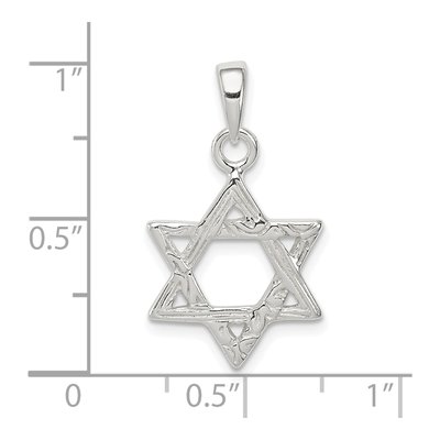 Sterling Silver Textured Star of David Pendant – view 5