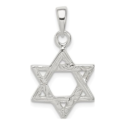 Sterling Silver Textured Star of David Pendant
