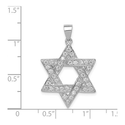 Sterling Silver CZ Star of David Pendant – view 4