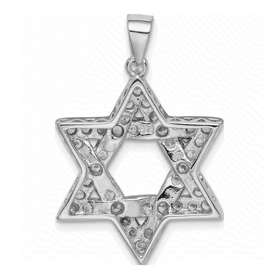 Sterling Silver CZ Star of David Pendant – view 5