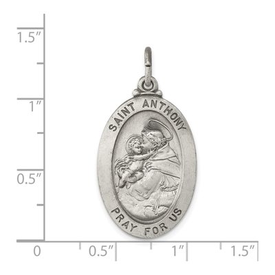 Sterling Silver Antiqued Saint Anthony Medal Pendant – view 4