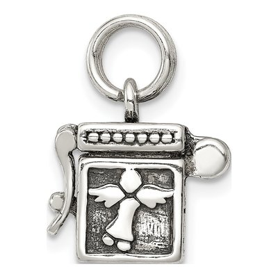 Sterling Silver Antiqued Angel Prayer Box Charm – view 3