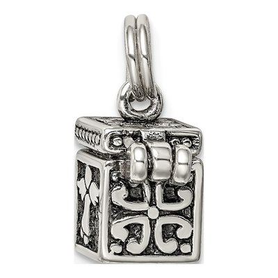 Sterling Silver Antiqued Angel Prayer Box Charm – view 5