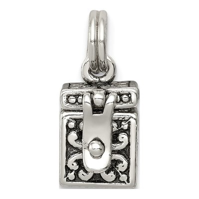 Sterling Silver Antiqued Angel Prayer Box Charm