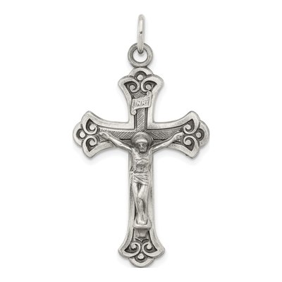 Sterling Silver Antiqued INRI Crucifix Pendant