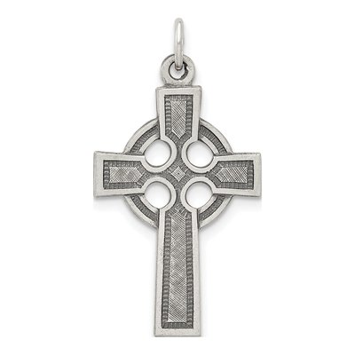 Sterling Silver Antiqued Celtic Cross Charm