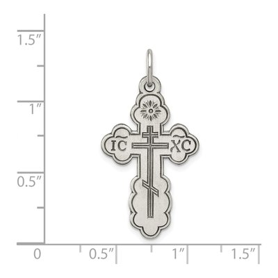 Sterling Silver Antiqued Eastern Orthodox Cross Charm – view 4