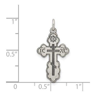 Sterling Silver Antiqued Orthodox Cross Charm – view 4