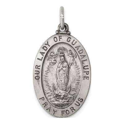 Sterling Silver Our of Guadalupe Medal Pendant