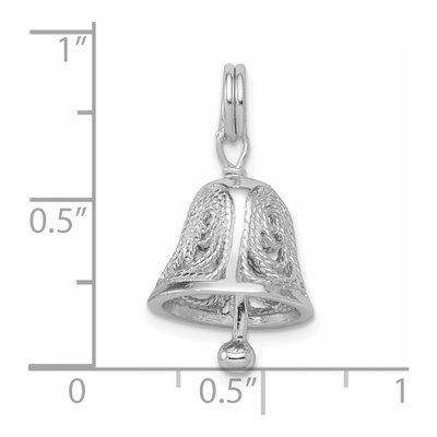 Sterling Silver Filigree Bell Charm – view 4