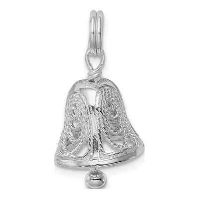Sterling Silver Filigree Bell Charm – view 5