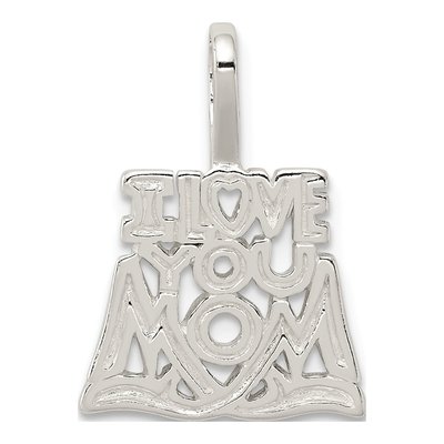 Sterling Silver 'i Love You Mom' Pendant