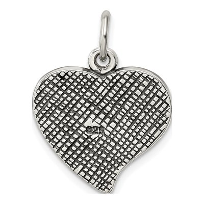 Sterling Silver Antique Mother Heart Charm – view 4