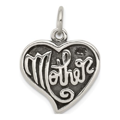 Sterling Silver Antique Mother Heart Charm