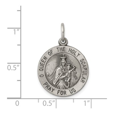 Sterling Silver Antiqued Scapular Medal Pendant – view 4