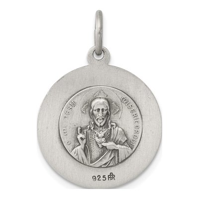 Sterling Silver Antiqued Scapular Medal Pendant – view 5