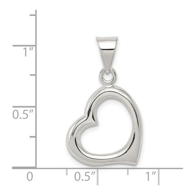 Sterling Silver Open Heart Pendant – view 4