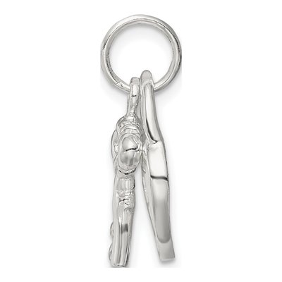 Sterling Silver Heart Key Pendant – view 3