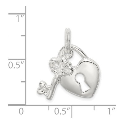 Sterling Silver Heart Key Pendant – view 5