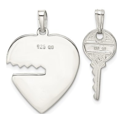 Sterling Silver Heart Key Set Charm – view 5