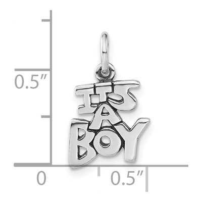 Sterling Silver It's Boy Charm – view 3