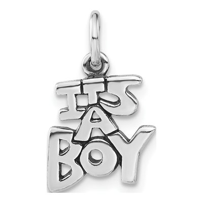 Sterling Silver It's Boy Charm