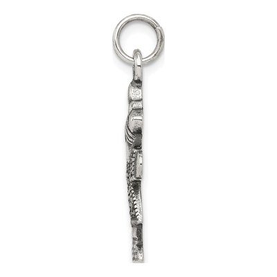 Sterling Silver Marcasite Antiqued Girl Charm – view 3