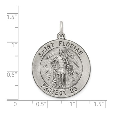 Sterling Silver Saint Florian Medal Pendant – view 4