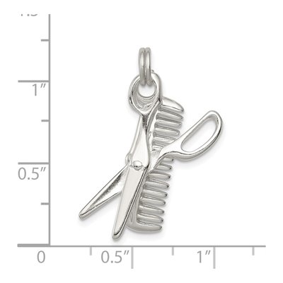 Sterling Silver Comb Scissor Pendant – view 4